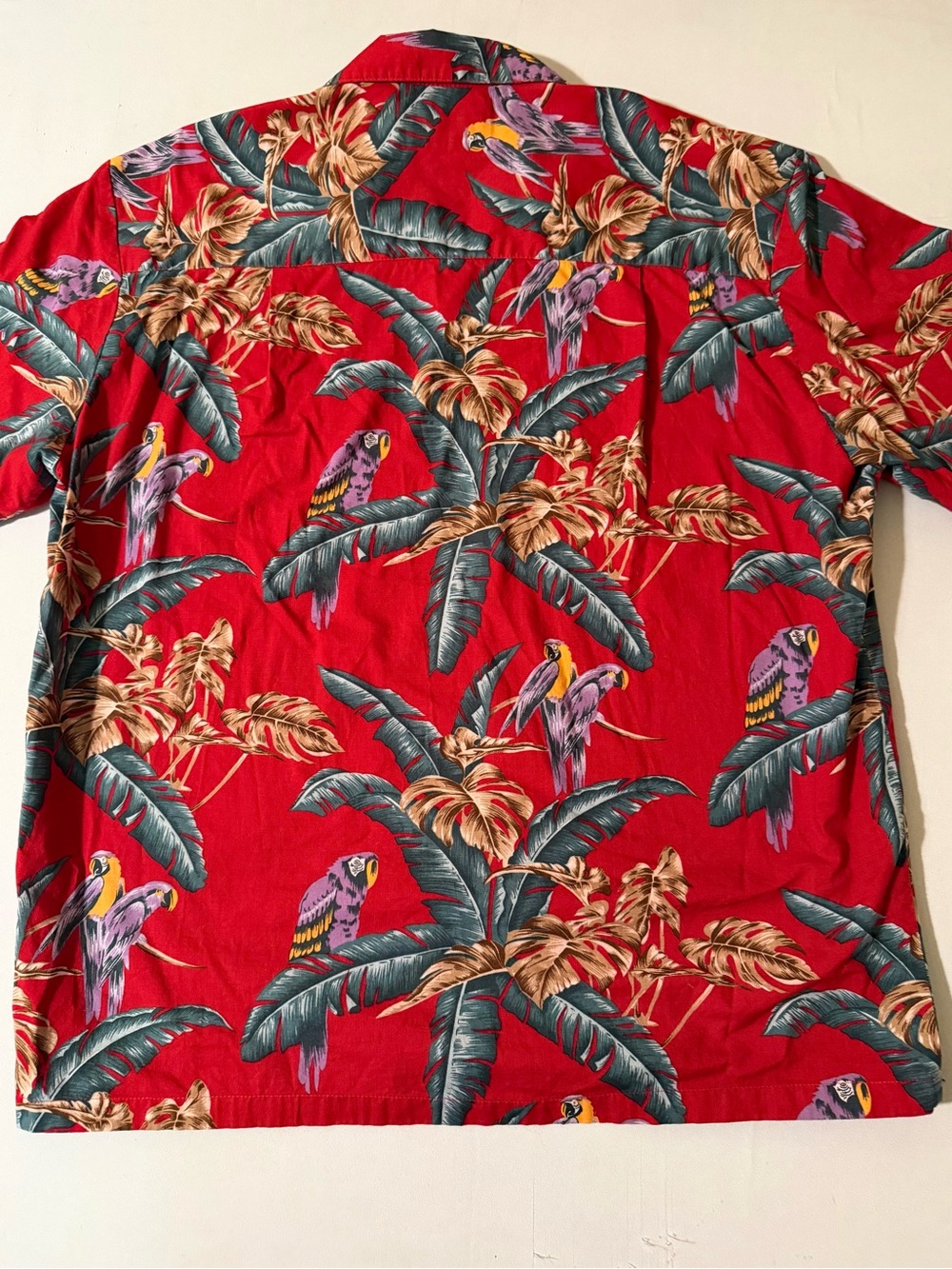Paradise Found VTG Jungle Bird Hawaiian Shirt Floral Magnum PI Aloha Red Size M - Picture 5 of 9